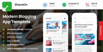 2 app template modern blogging app ionic news app shareon codermarket.png