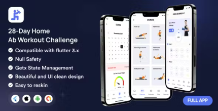 28 day home ab workout challenge in flutter full app with admob ads .png