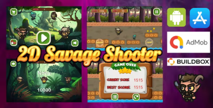2d savage shooter android game admob ads in app purchases buildbox.png