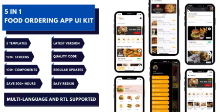 5 in 1 quality ui food ordering app template codermarket.png