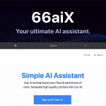 66aix ai content chat bot images generator speech to text saas .png