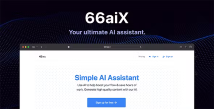 66aix ai content chat bot images generator speech to text saas .png