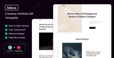 Adova creative portfolio wordpress theme codermarket.png