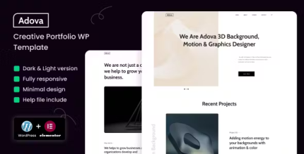 Adova creative portfolio wordpress theme codermarket.png