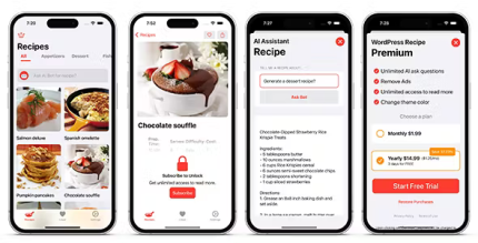 Ai recipe ios wordpress app ai assistant swiftui ios full application .png