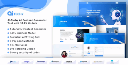 Ai techy ai content generator tool with saas module codermarket.png