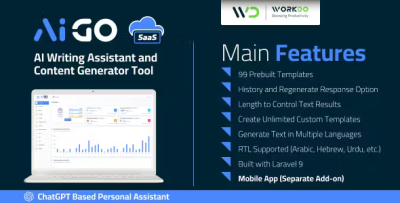 Aigo saas ai writing assistant and content generator tool codermarket.png