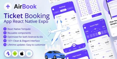 Airbook ticket booking react native expo app ui kit codermarket.jpg