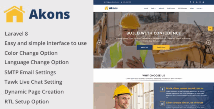 Akons building and construction website cms codermarket.png
