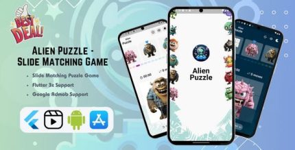 Alien puzzle slide matching 2d game codermarket.jpeg