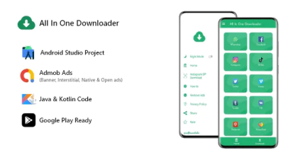 All in one downloader status saver video downloader admob onesignal .png