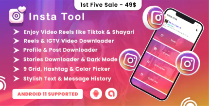 All in one insta tool video reels downloader shayari codermarket.png