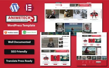 Animetech anime manga news wordpress elementor template.jpg