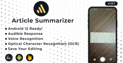 Article summarizer ocr voice typing audible output android studio .png