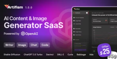 Artifism ai content image generator saas codermarket.png