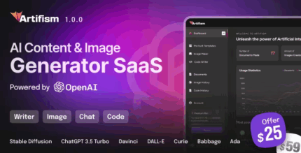 Artifism ai content image generator saas codermarket.png