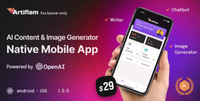 Artifism openai chatgpt content image generator mobile app codermarket.png