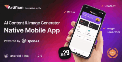 Artifism openai chatgpt content image generator mobile app codermarket.png