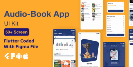 Audible audio book ebook flutter app ui template figma included .png