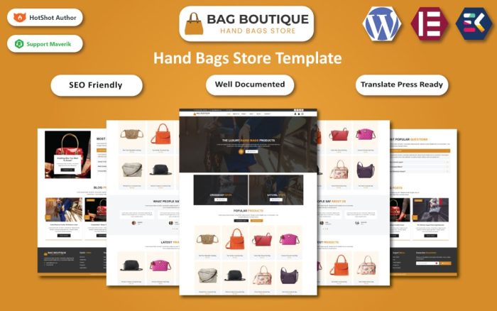 Bag boutique luxury hand bags selling store wordpress elementor template.jpg