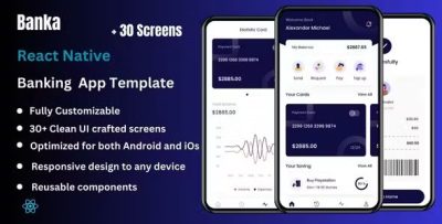 Banka react native cli wallet banking app template codermarket.jpg