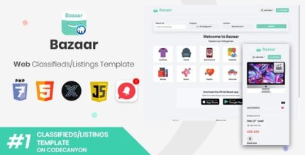 Bazaar web php social listings classifieds shopping template xserver .jpg