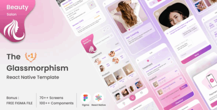 Beauty salon member booking and shopping react native mobile template .png