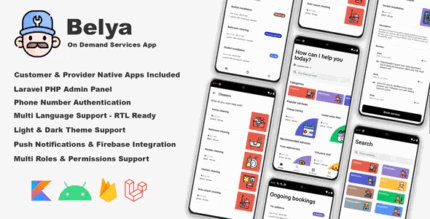 Belya on demand service app customer provider apps with admin panel .png