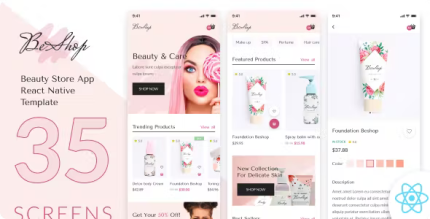 Beshop react native beauty store app codermarket.png