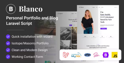 Blanco personal portfolio and blog laravel script codermarket.png