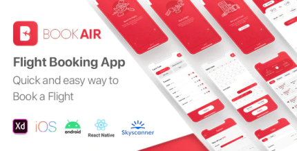 Bookair cross platform flights booking app react native codermarket.png