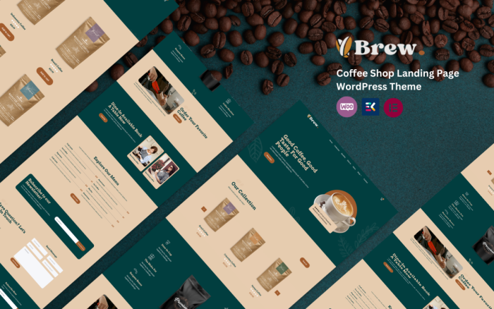 Brew coffee coffee shop and coffee beans wordpress landing page.png