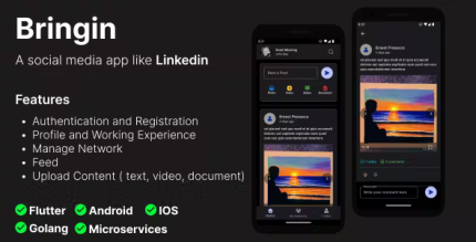 Bringin flutter social media app linkedin clone codermarket.png
