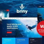 Briny scuba diving school water sports wordpress theme rtl codermarket.png