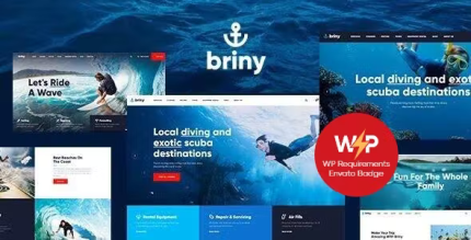 Briny scuba diving school water sports wordpress theme rtl codermarket.png