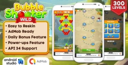 Bubble shooter wild bubble shooter game android studio project with admob.jpg