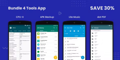 Bundle 4 android apps cpu x apk backup lite music dotpdf codermarket.png
