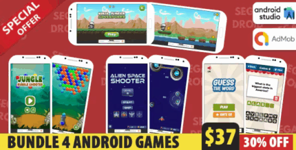 Bundle 4 android studio games with admob ads codermarket.png