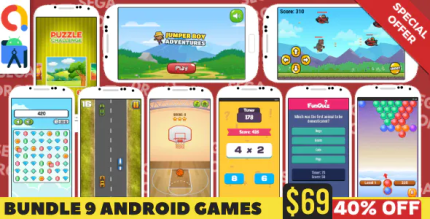 Bundle 9 android studio games with admob ads codermarket.png