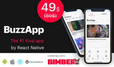 Buzzapp viral magazine wordpress app by react native cenews codermarket.png