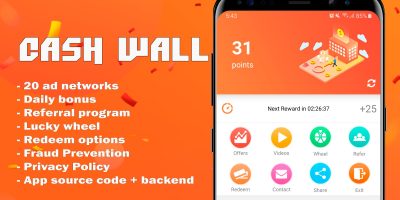 Cash wall android rewards app source code codermarket.jpg