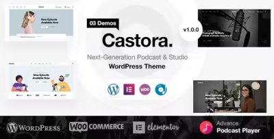 Castora podcast wordpress theme codermarket.png