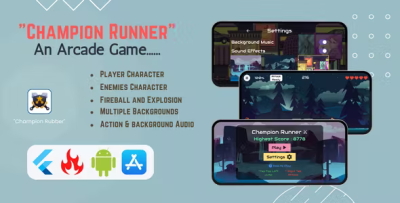 Champion runner v12 an arcade game flutter flame android ios .png