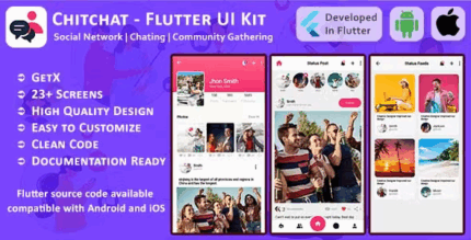 Chitchat social network chat community gathering flutter mobile ui.png