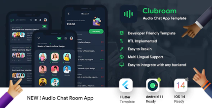 Clubhouse audio chat android app template ios app template flutter 2 .png