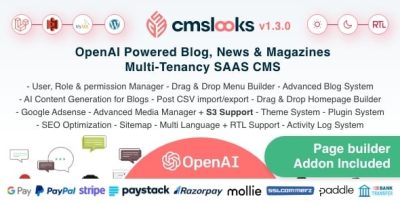 Cmslooks saas openai powered blog news magazines multi tenancy saas cms.jpg