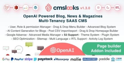 Cmslooks saas openai powered blog news magazines multi tenancy saas cms.jpg