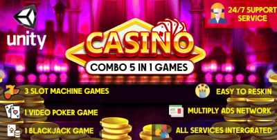 Combo casino games 5 in 1 unity games codermarket.png
