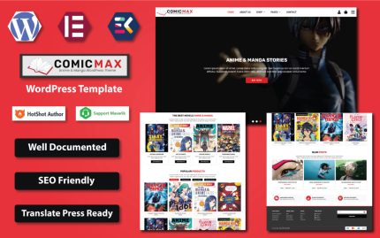 Comic max anime manga stories wordpress elementor template.jpg