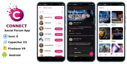 Connect ionic 6 social forum capacitor firebase v9 android ios .png